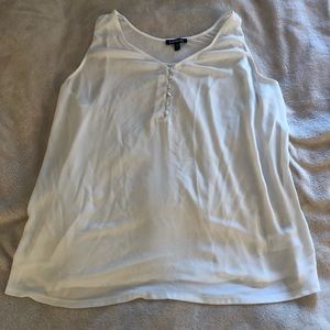 Express button down white tank